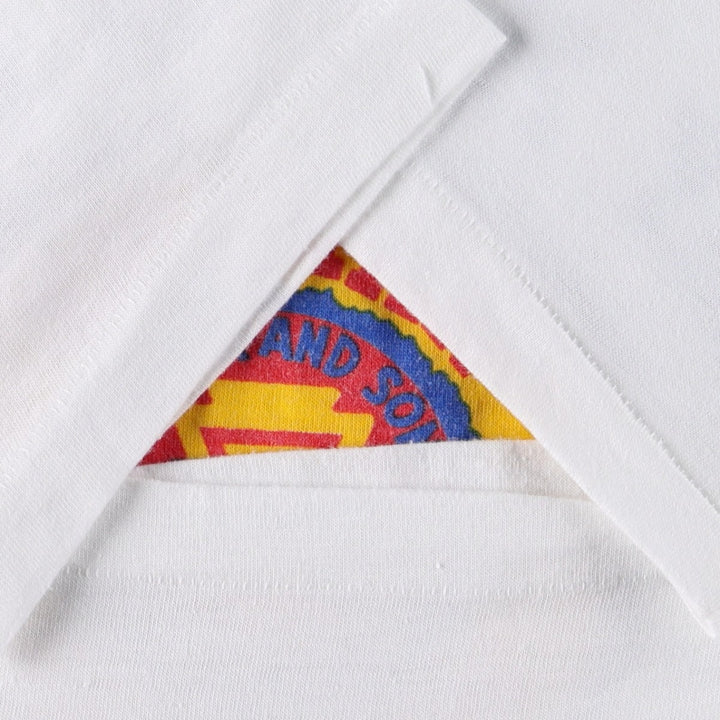 Triple-print college t-shirt, men's size S (approx.), vintage. unclear white type Vintage Second Hand