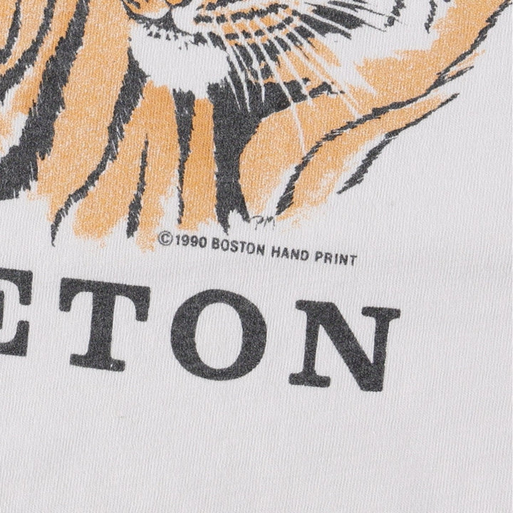 90'S Princeton University Tiger Pattern College T-Shirt, Men's Size M (Equivalent), Vintage unclear white type Vintage Second Hand