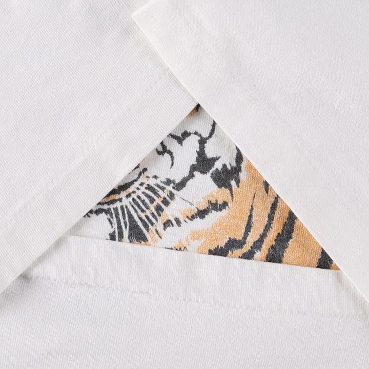 90'S Princeton University Tiger Pattern College T-Shirt, Men's Size M (Equivalent), Vintage unclear white type Vintage Second Hand
