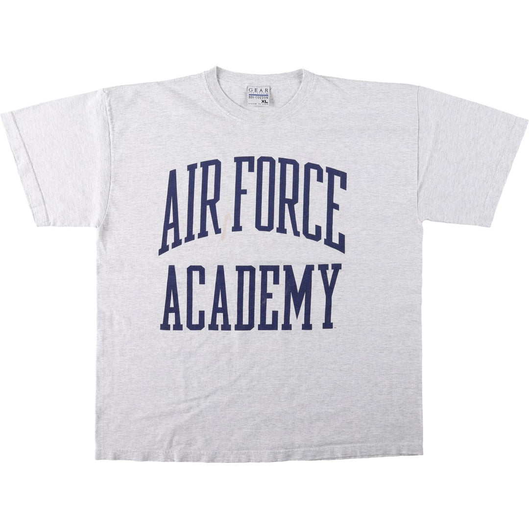 90'S GEAR College T-shirt, Made in USA, Men's XL equivalent, Vintage cotton gray type Vintage Second Hand