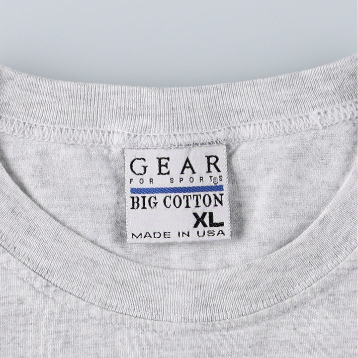 90'S GEAR College T-shirt, Made in USA, Men's XL equivalent, Vintage cotton gray type Vintage Second Hand