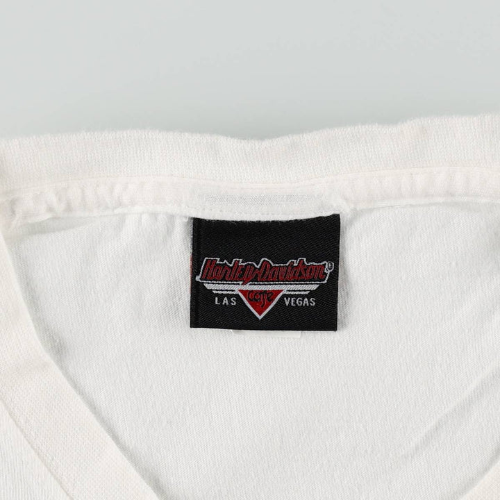 Harley-Davidson Motorcycle Bike T-shirt Made in USA Men's XL cotton white type Vintage Second Hand