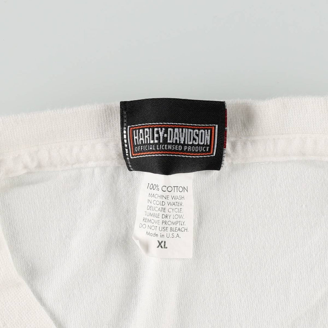 Harley-Davidson Motorcycle Bike T-shirt Made in USA Men's XL cotton white type Vintage Second Hand