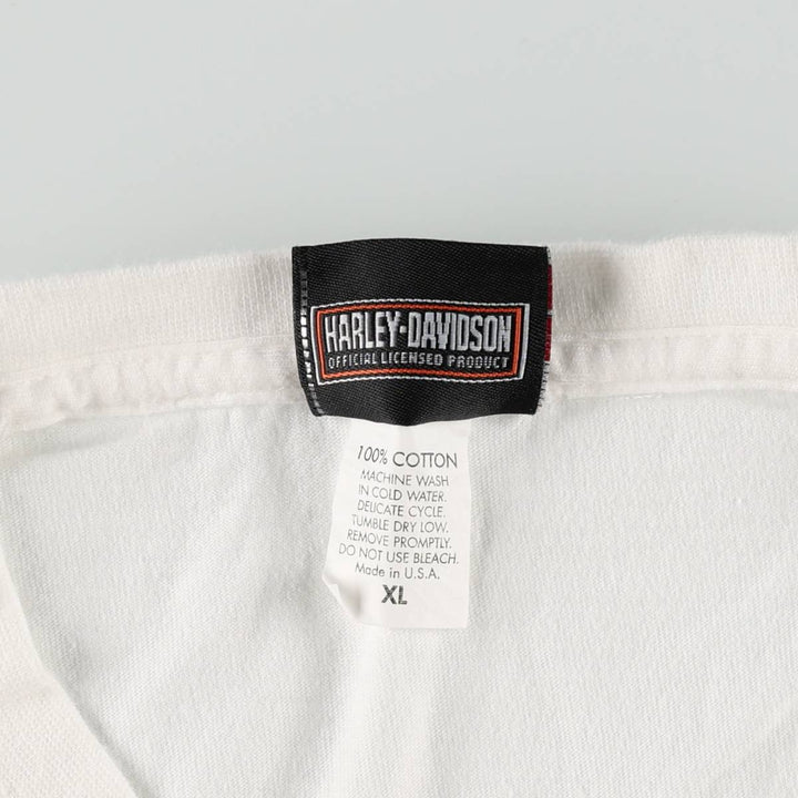 Harley-Davidson Motorcycle Bike T-shirt Made in USA Men's XL cotton white type Vintage Second Hand