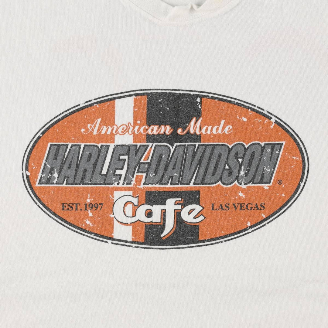 Harley-Davidson Motorcycle Bike T-shirt Made in USA Men's XL cotton white type Vintage Second Hand
