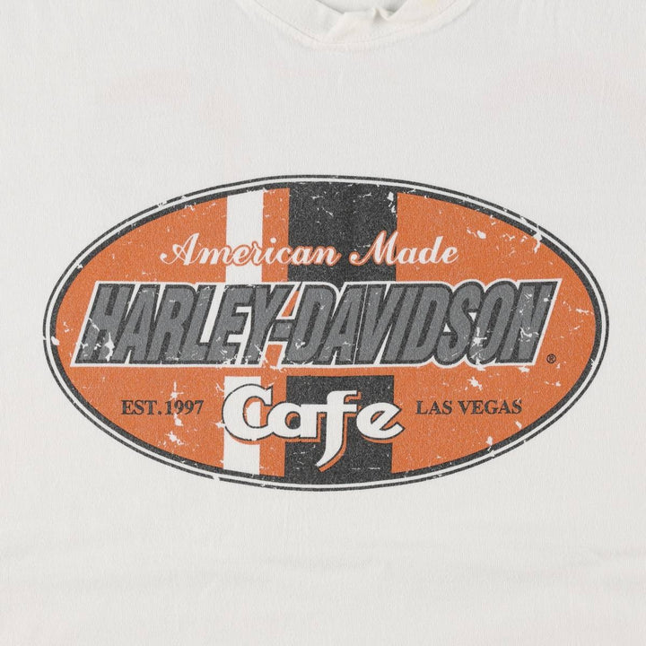 Harley-Davidson Motorcycle Bike T-shirt Made in USA Men's XL cotton white type Vintage Second Hand