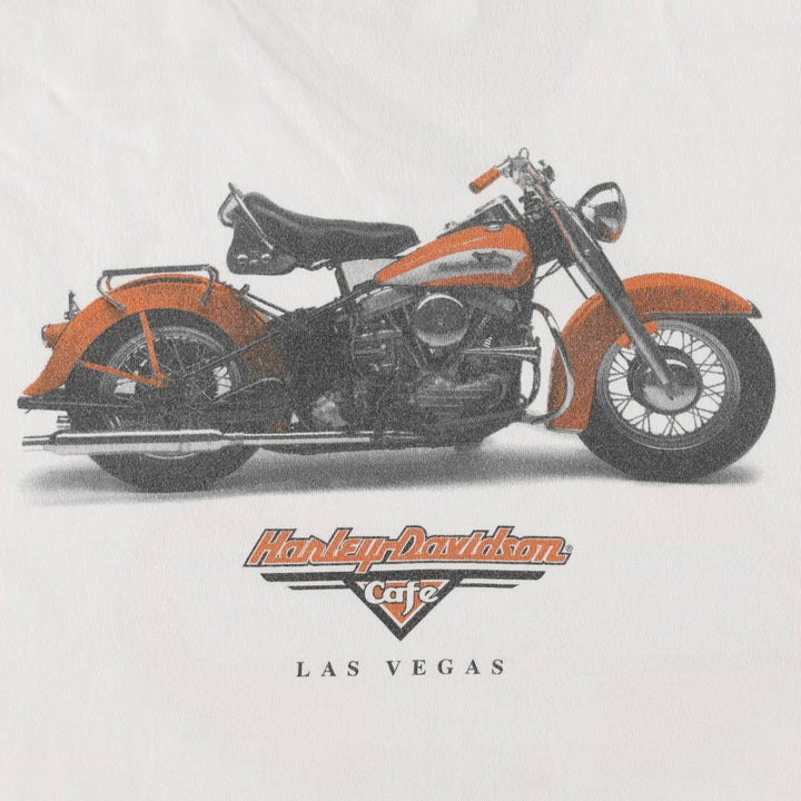 Harley-Davidson Motorcycle Bike T-shirt Made in USA Men's XL cotton white type Vintage Second Hand