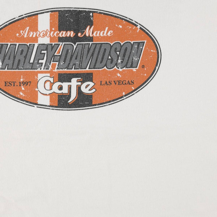 Harley-Davidson Motorcycle Bike T-shirt Made in USA Men's XL cotton white type Vintage Second Hand