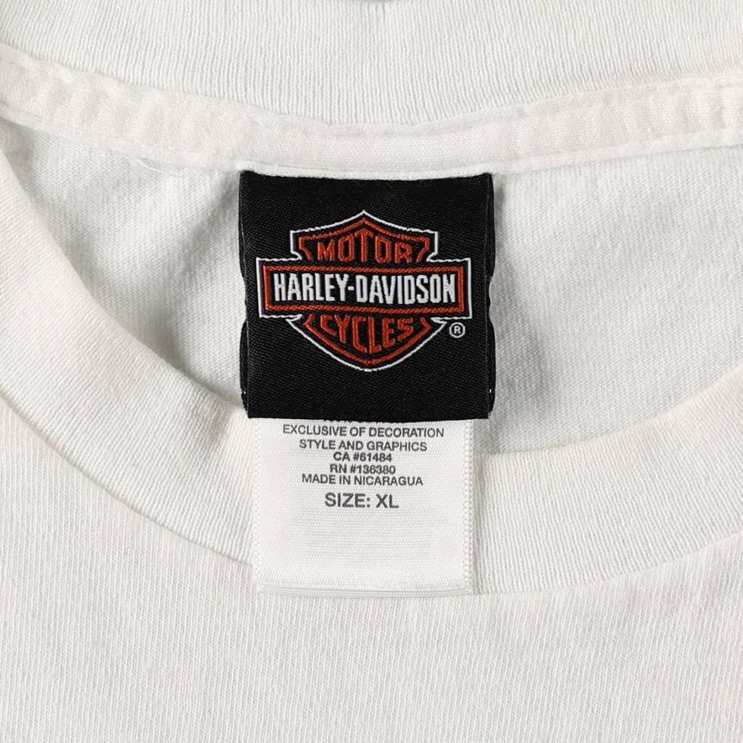 Harley-Davidson Motorcycle Bike T-shirt, Men's XL size cotton white type Vintage Second Hand