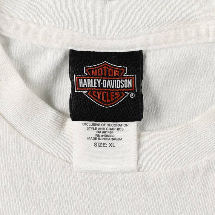 Harley-Davidson Motorcycle Bike T-shirt, Men's XL size cotton white type Vintage Second Hand