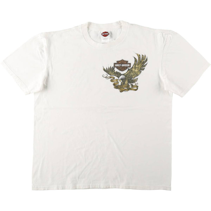 Harley-Davidson Eagle Pattern Motorcycle Bike T-shirt Men's XL cotton white type Vintage Second Hand
