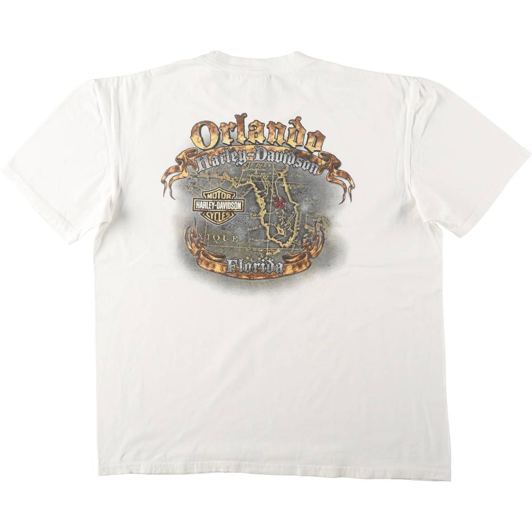 Harley-Davidson Eagle Pattern Motorcycle Bike T-shirt Men's XL cotton white type Vintage Second Hand