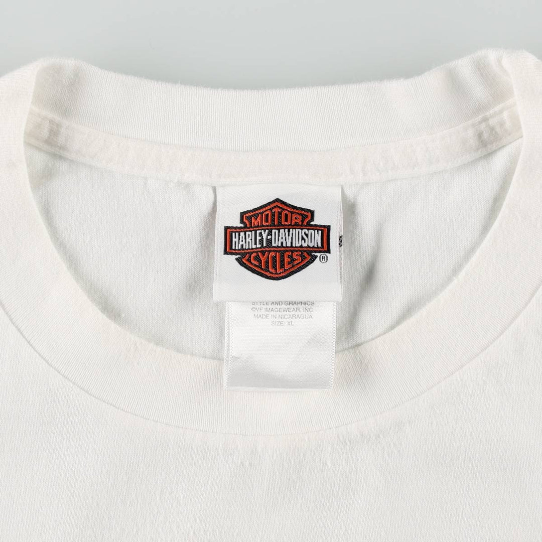 Harley-Davidson Eagle Pattern Motorcycle Bike T-shirt Men's XL cotton white type Vintage Second Hand