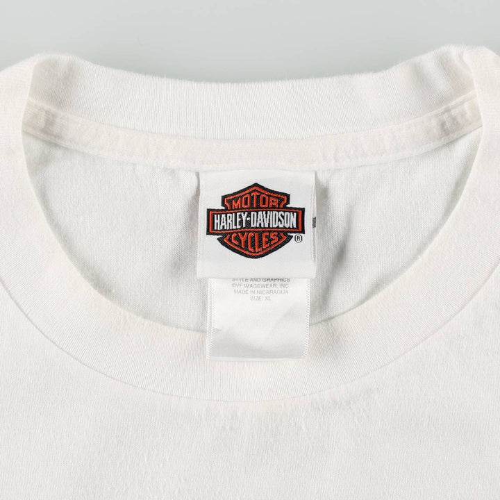 Harley-Davidson Eagle Pattern Motorcycle Bike T-shirt Men's XL cotton white type Vintage Second Hand