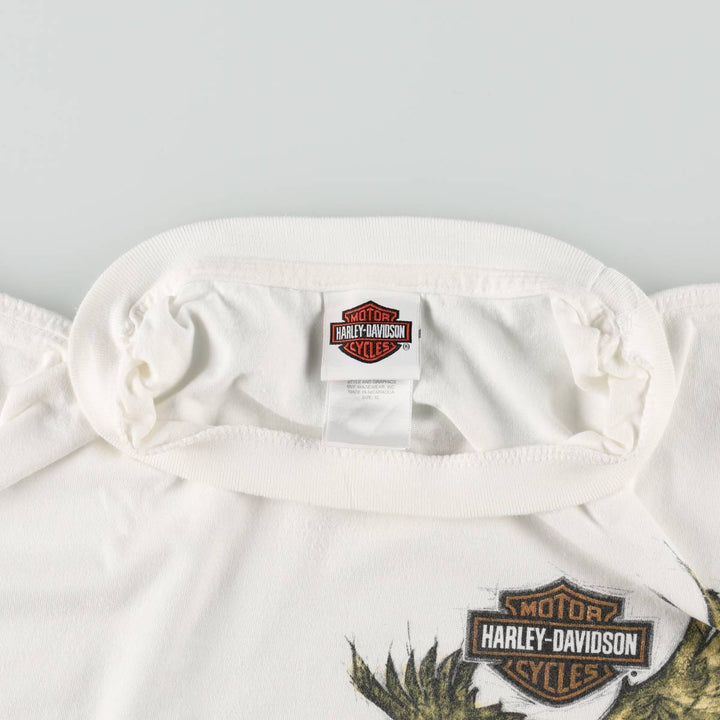Harley-Davidson Eagle Pattern Motorcycle Bike T-shirt Men's XL cotton white type Vintage Second Hand