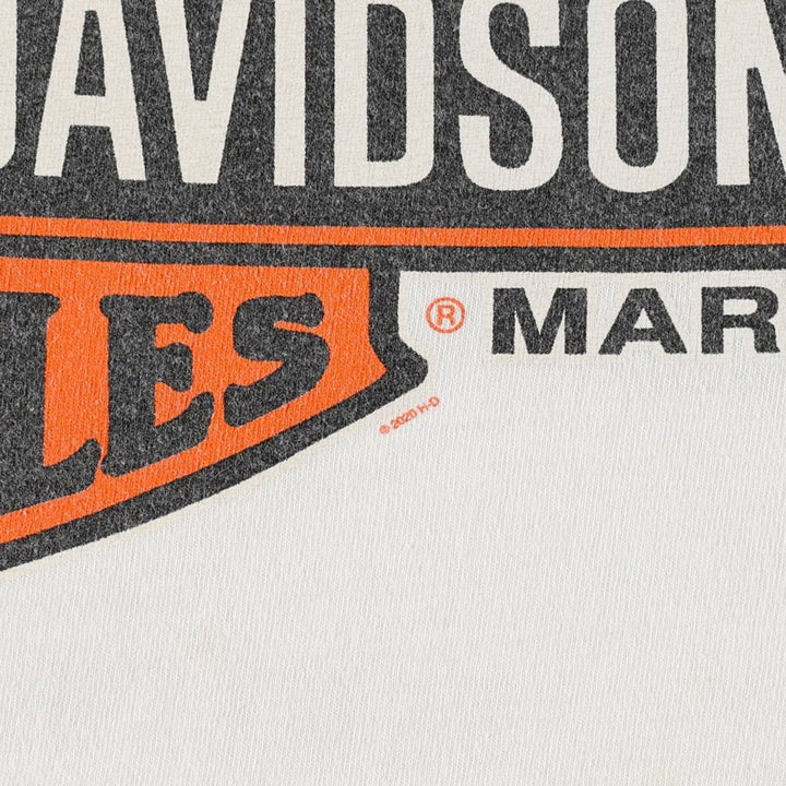 Harley-Davidson Motorcycle Bike T-shirt, Men's Medium cotton white type Vintage Second Hand