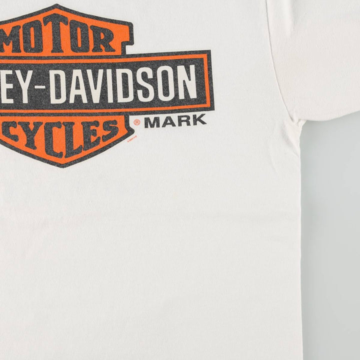 Harley-Davidson Motorcycle Bike T-shirt, Men's Medium cotton white type Vintage Second Hand
