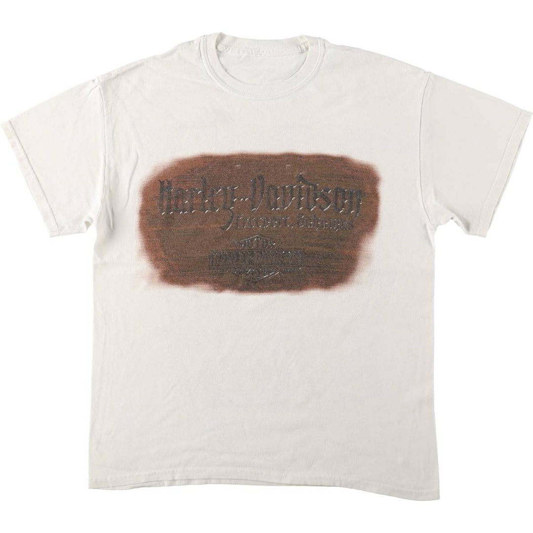 Harley-Davidson Motorcycle Bike T-shirt, Men's Size L unclear white type Vintage Second Hand
