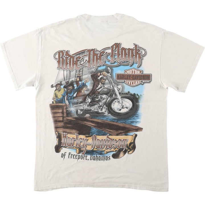 Harley-Davidson Motorcycle Bike T-shirt, Men's Size L unclear white type Vintage Second Hand