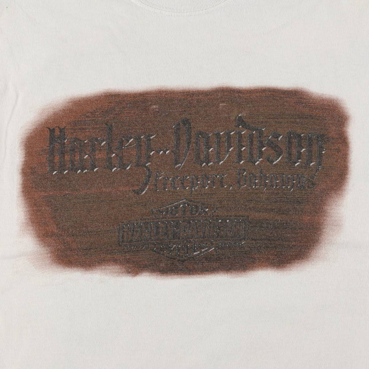 Harley-Davidson Motorcycle Bike T-shirt, Men's Size L unclear white type Vintage Second Hand