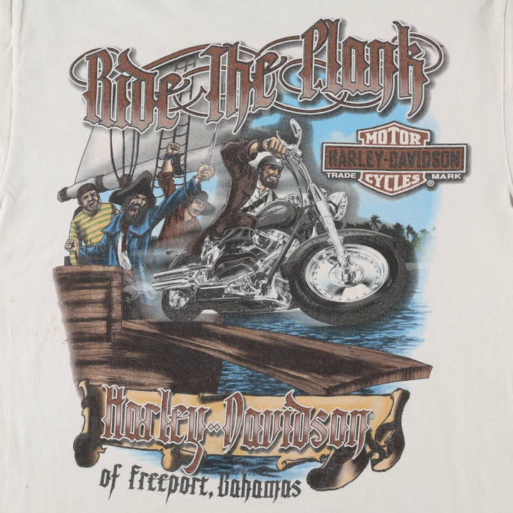 Harley-Davidson Motorcycle Bike T-shirt, Men's Size L unclear white type Vintage Second Hand