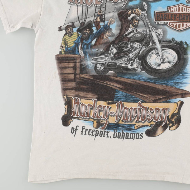 Harley-Davidson Motorcycle Bike T-shirt, Men's Size L unclear white type Vintage Second Hand