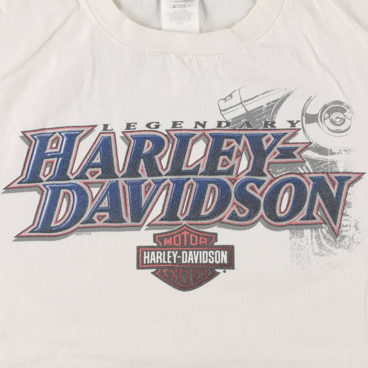 Harley-Davidson Motorcycle Bike T-shirt, Men's XL size cotton white type Vintage Second Hand
