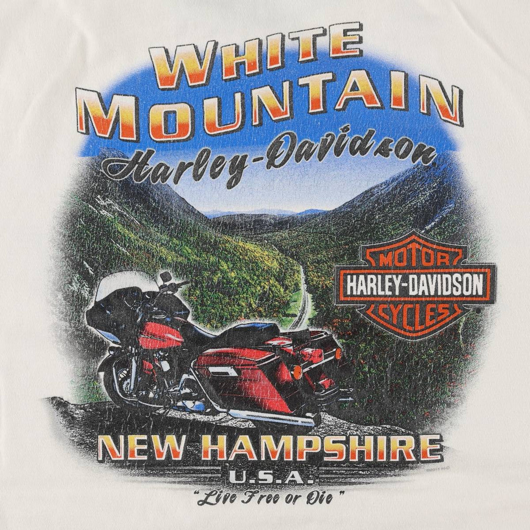 Harley-Davidson Motorcycle Bike T-shirt, Men's XL size cotton white type Vintage Second Hand