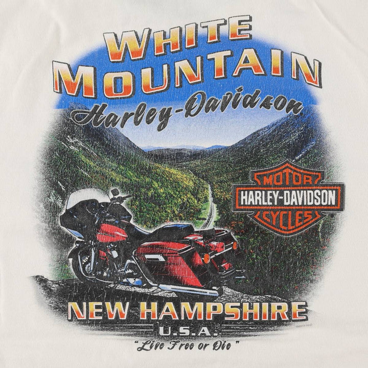 Harley-Davidson Motorcycle Bike T-shirt, Men's XL size cotton white type Vintage Second Hand