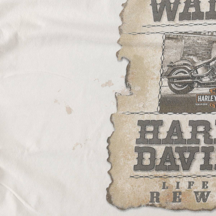 Harley-Davidson Eagle Pattern Motorcycle T-Shirt, Men's Size L (approx.) unclear white type Vintage Second Hand