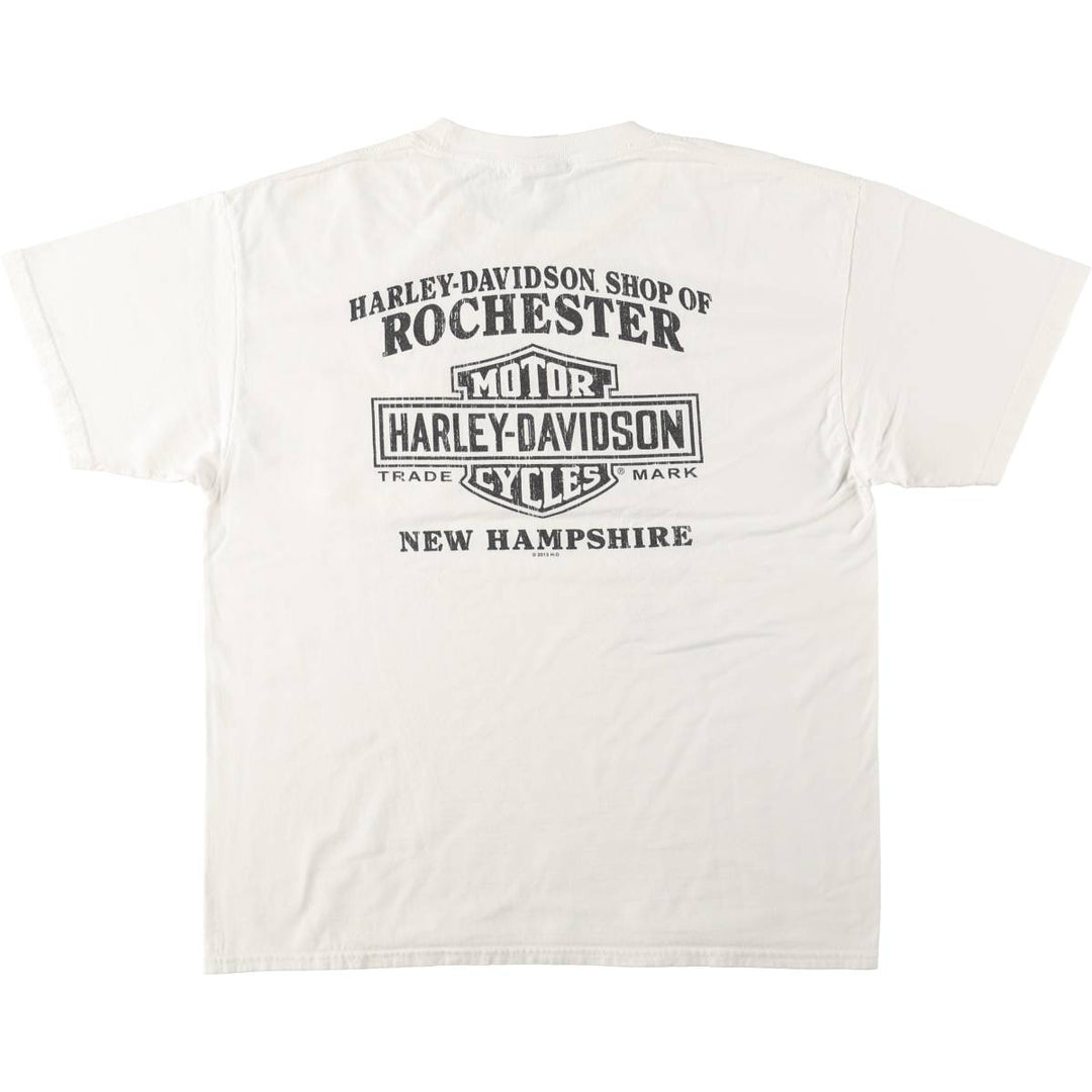 Harley-Davidson Pin-up Girl Motorcycle Bike T-shirt, Men's L size cotton white type Vintage Second Hand