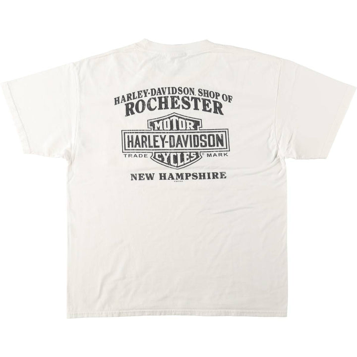 Harley-Davidson Pin-up Girl Motorcycle Bike T-shirt, Men's L size cotton white type Vintage Second Hand