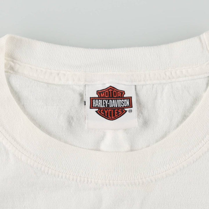 Harley-Davidson Pin-up Girl Motorcycle Bike T-shirt, Men's L size cotton white type Vintage Second Hand