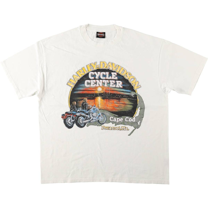 Harley-Davidson Eagle Pattern Motorcycle Bike T-shirt Men's XL cotton white type Vintage Second Hand