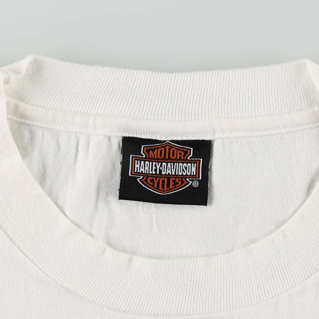 Harley-Davidson Eagle Pattern Motorcycle Bike T-shirt Men's XL cotton white type Vintage Second Hand