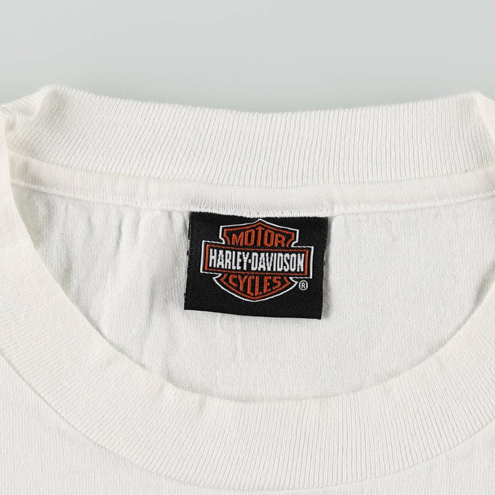 Harley-Davidson Eagle Pattern Motorcycle Bike T-shirt Men's XL cotton white type Vintage Second Hand