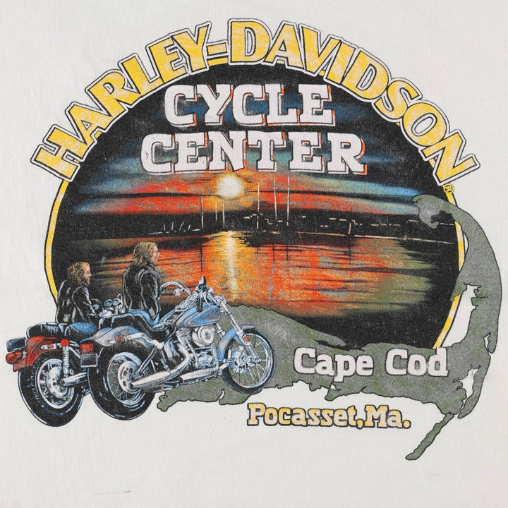 Harley-Davidson Eagle Pattern Motorcycle Bike T-shirt Men's XL cotton white type Vintage Second Hand