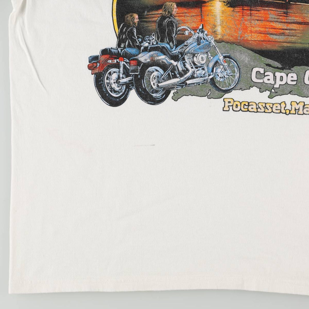 Harley-Davidson Eagle Pattern Motorcycle Bike T-shirt Men's XL cotton white type Vintage Second Hand