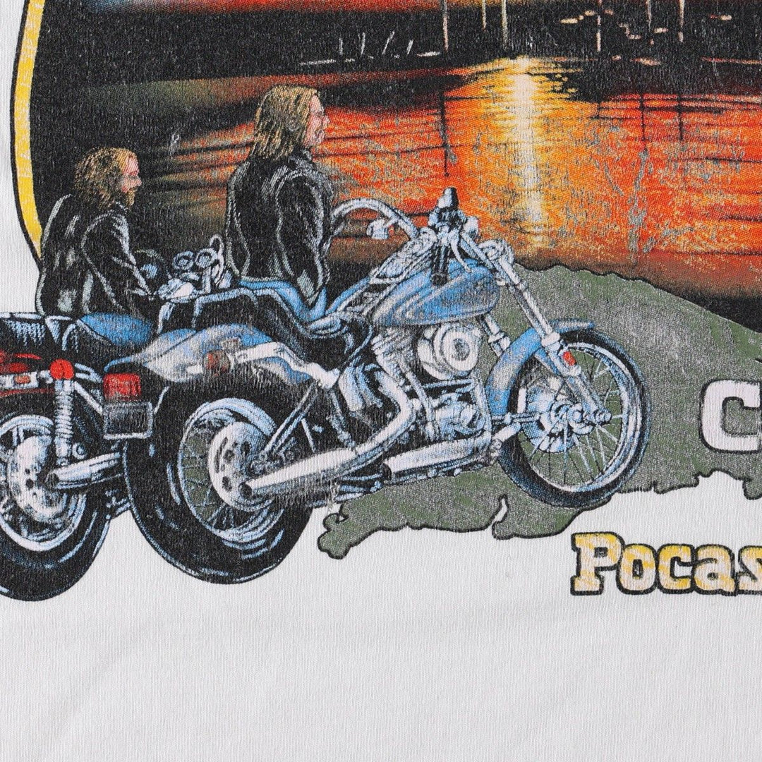 Harley-Davidson Eagle Pattern Motorcycle Bike T-shirt Men's XL cotton white type Vintage Second Hand