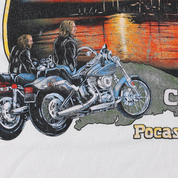 Harley-Davidson Eagle Pattern Motorcycle Bike T-shirt Men's XL cotton white type Vintage Second Hand