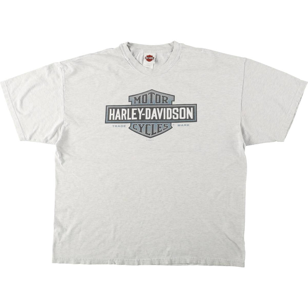 00'S Harley-Davidson Motorcycle Bike T-shirt Made in USA Men's XXL cotton gray type Vintage Second Hand