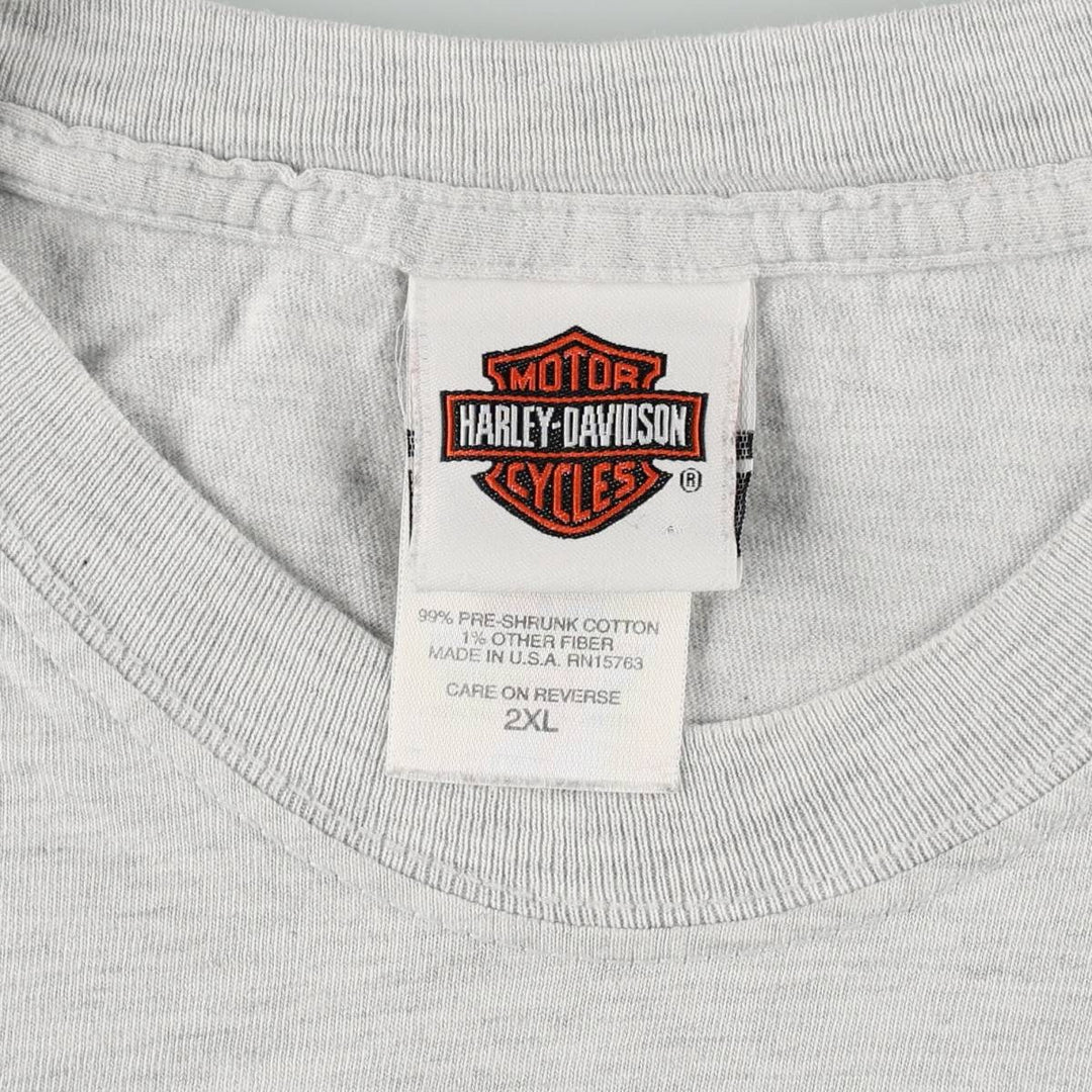 00'S Harley-Davidson Motorcycle Bike T-shirt Made in USA Men's XXL cotton gray type Vintage Second Hand