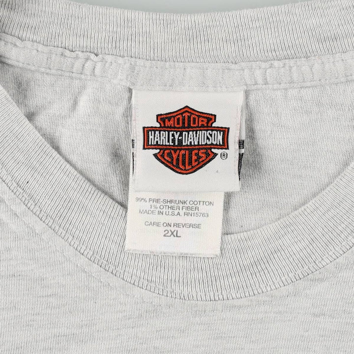 00'S Harley-Davidson Motorcycle Bike T-shirt Made in USA Men's XXL cotton gray type Vintage Second Hand