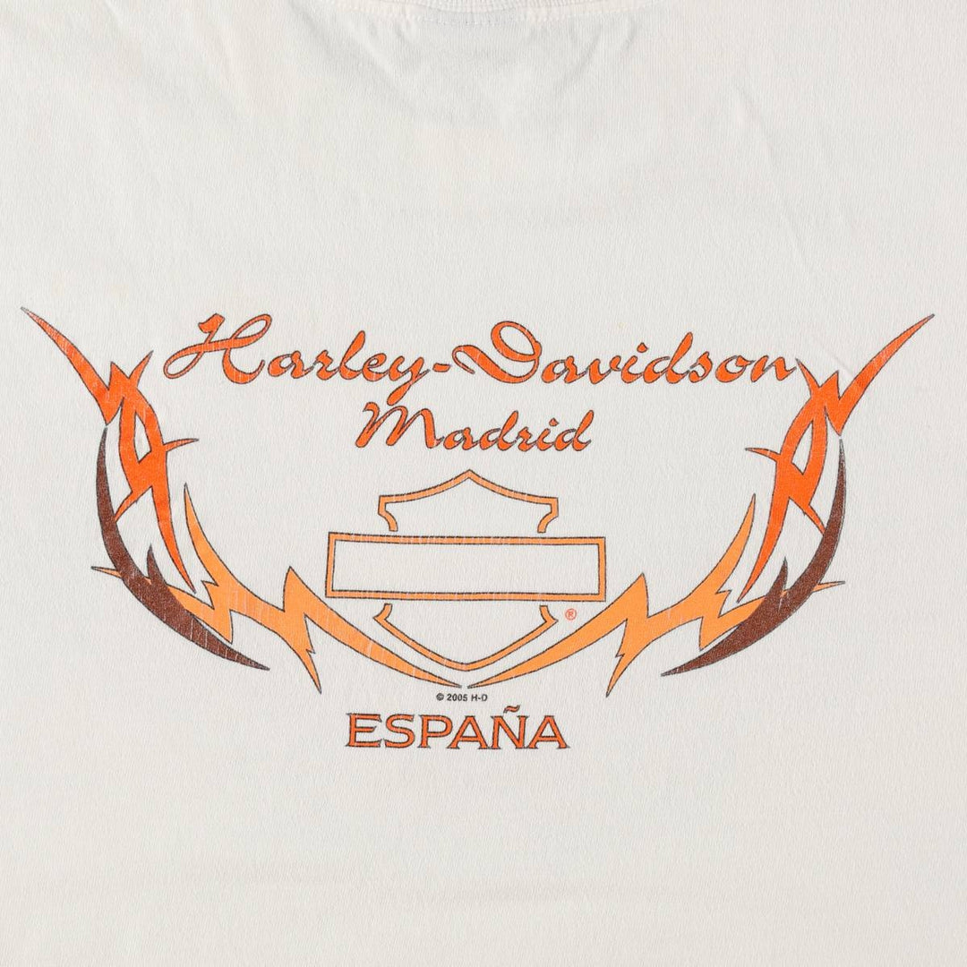 2000'S Harley-Davidson Eagle Pattern Tribal Motorcycle T-Shirt, Made in USA, Men's XL (approx.) cotton white type Vintage Second Hand