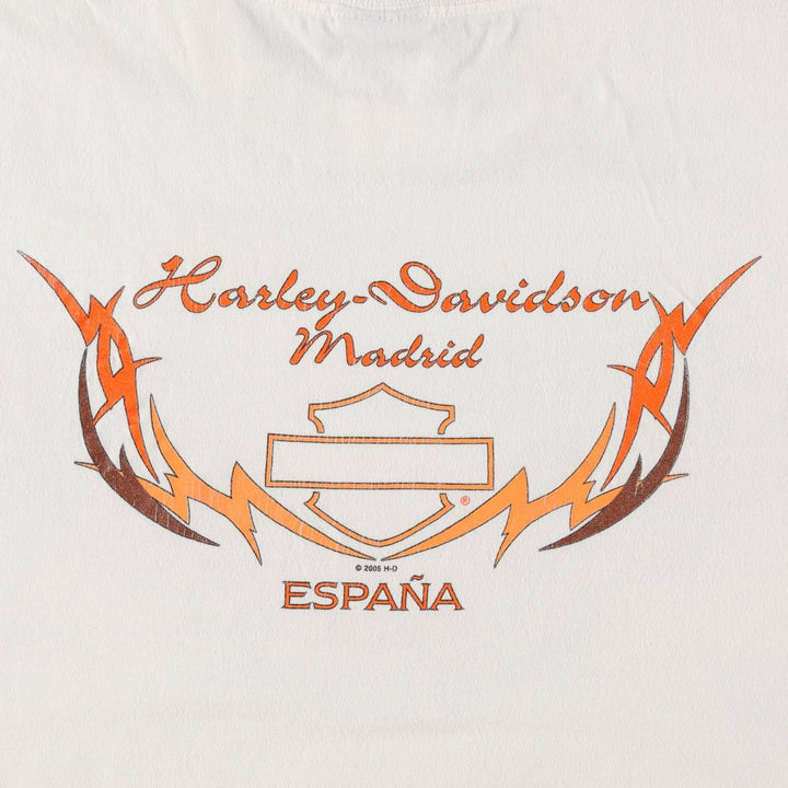 2000'S Harley-Davidson Eagle Pattern Tribal Motorcycle T-Shirt, Made in USA, Men's XL (approx.) cotton white type Vintage Second Hand