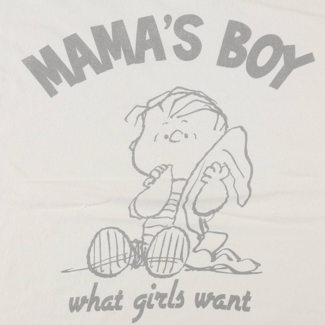 PEANUTS Linus Character Print T-Shirt (Men's XL equivalent) cotton white type Vintage Second Hand
