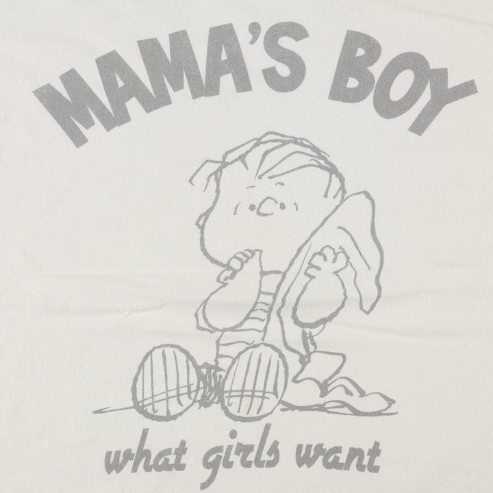 PEANUTS Linus Character Print T-Shirt (Men's XL equivalent) cotton white type Vintage Second Hand