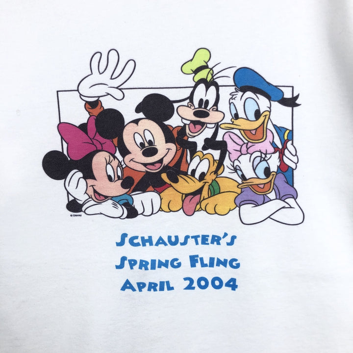 Disney character print T-shirt, men's size M (approx.) unclear white type Vintage Second Hand