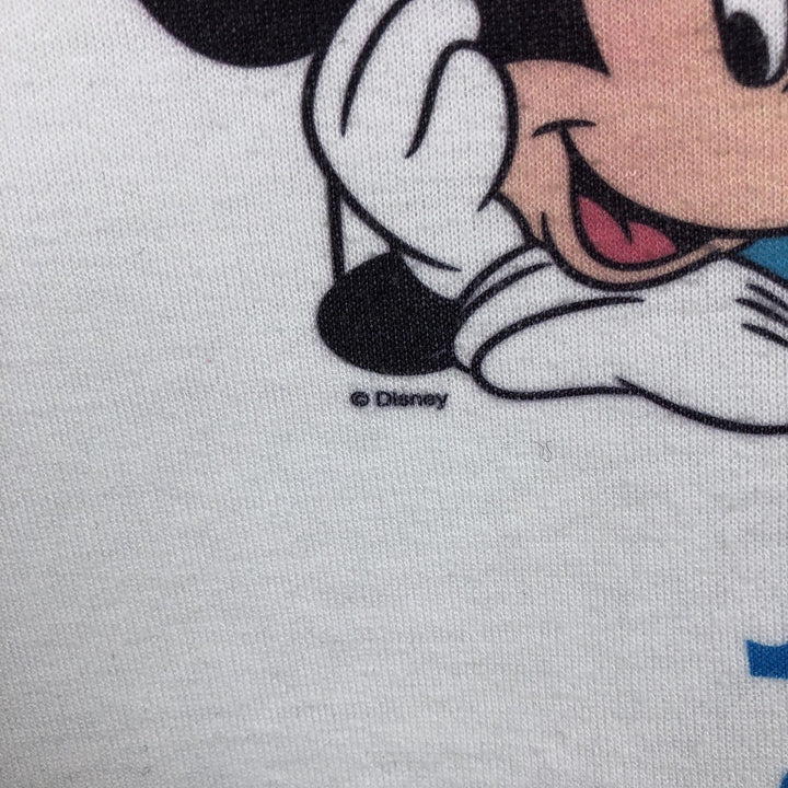 Disney character print T-shirt, men's size M (approx.) unclear white type Vintage Second Hand