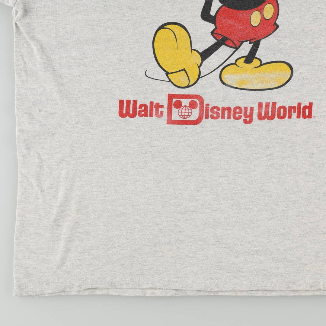 90'S Disney Mickey Mouse Character Print T-Shirt, Made in USA, Men's XL (approx.) Vintage cotton gray type Vintage Second Hand